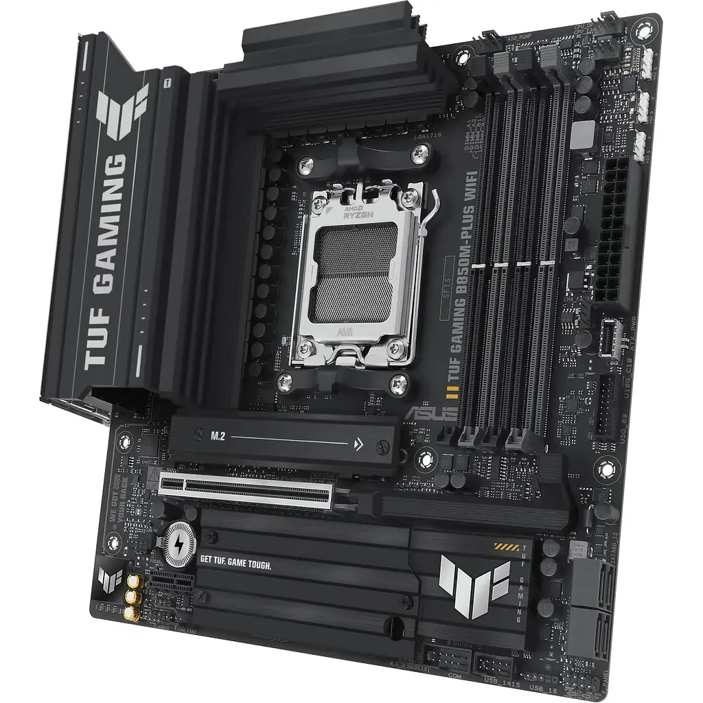 Материнская плата Asus TUF Gaming B850M-PLUS WIFI sAM5 B850 4xDDR5 M.2 HDMI DP Wi-Fi BT mATX - фото 4