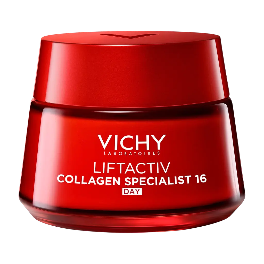 Набір: крем для обличчя Vichy Liftactiv Collagen Specialist 16 Daycream SPF50 50 мл + міцелярна вода Vichy Purete Thermale, для чутливої шкіри обличчя та очей 100 мл + косметичка Vichy - фото 2