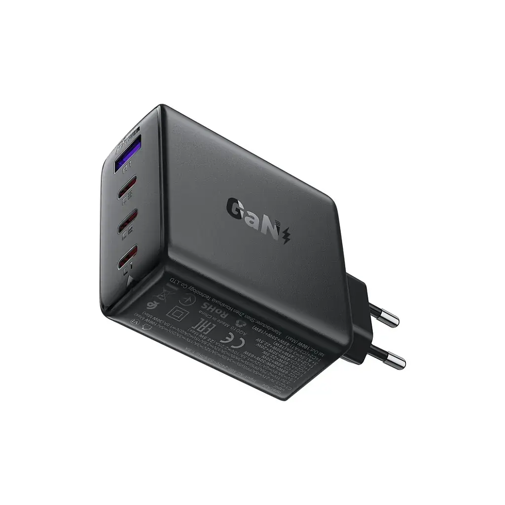 Зарядний пристрій Acefast 4xUSB 100W (3xUSB-C+USB-A) Gan A94 Fast Charger Black (6974316283133) - фото 2