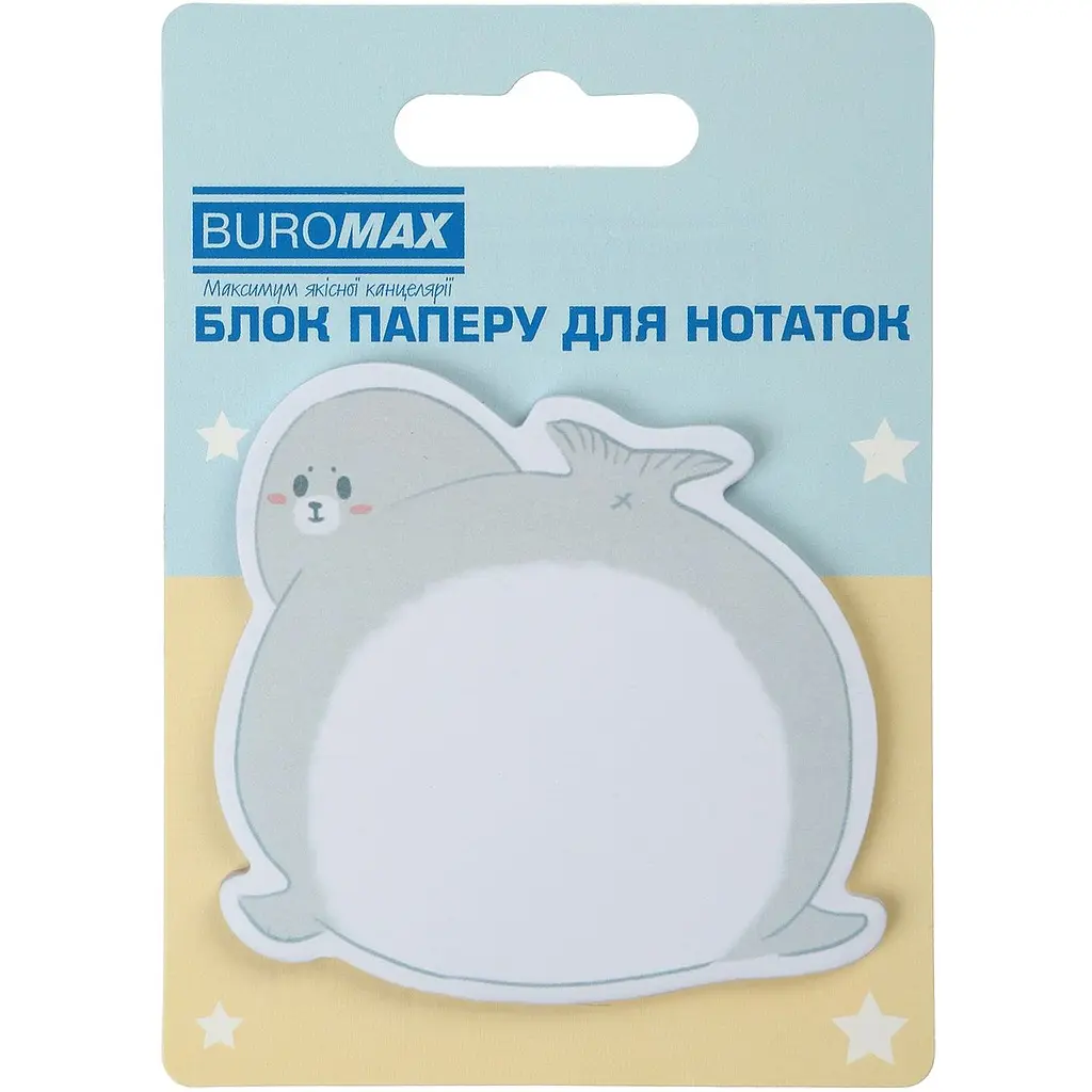 Блок паперу для нотаток Buromax Funny Animals з клейким шаром 75х75 мм 30 аркушів в асортименті (BM.2381-76) - фото 3