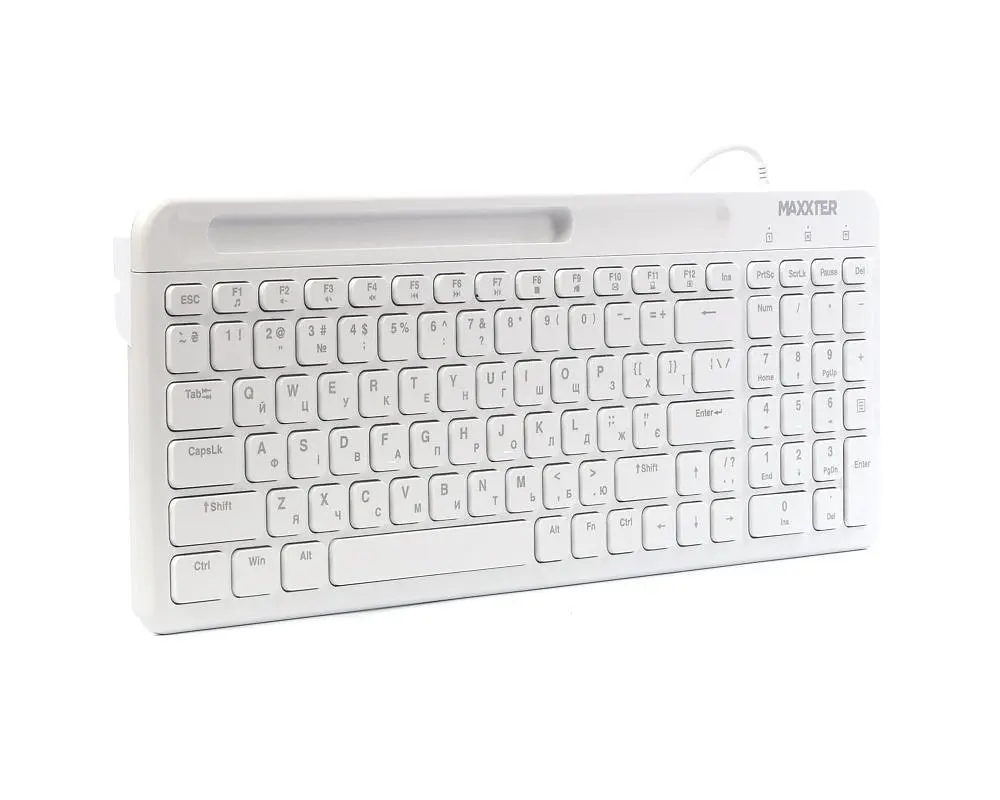 Клавіатура Maxxter White (KB-01W-UA) - фото 2