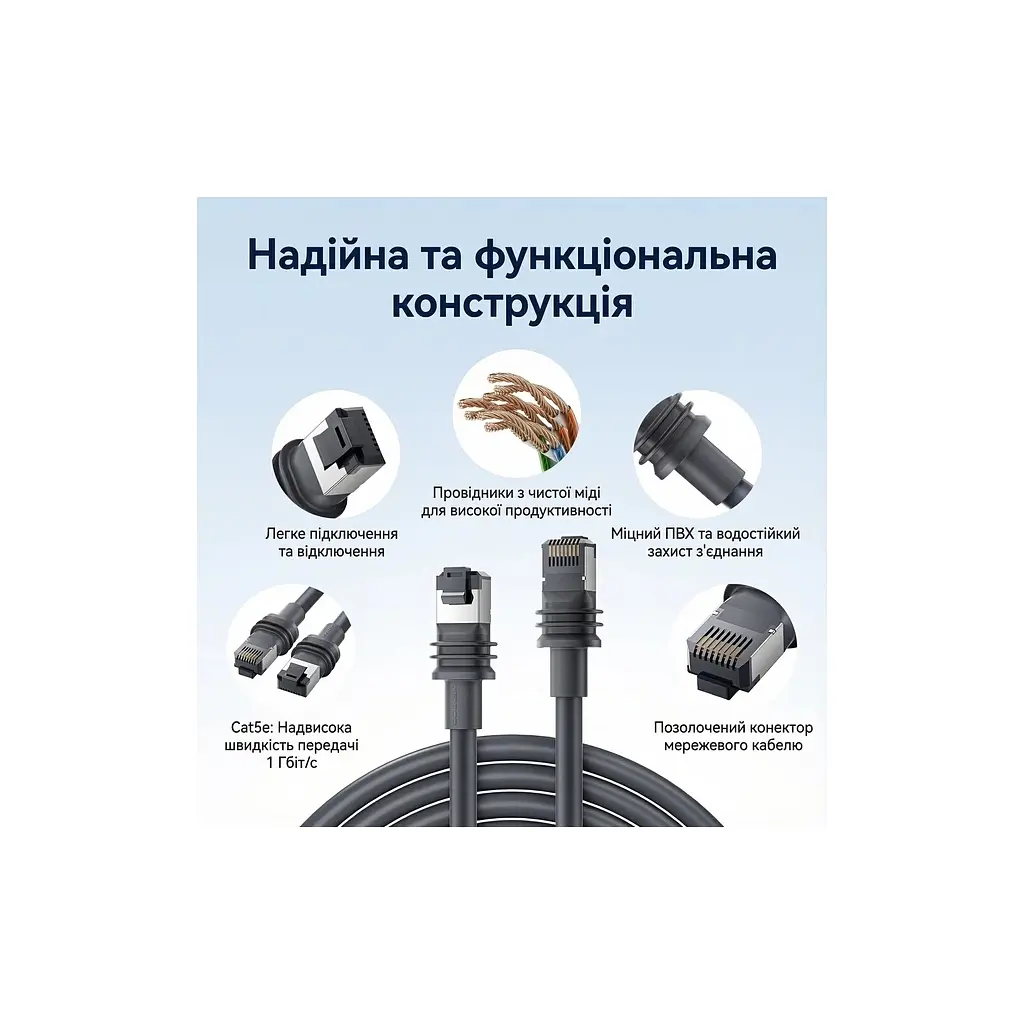 Патч-корд 10м, Starlink Gen 3 gray Vention (IACHL) - фото 2