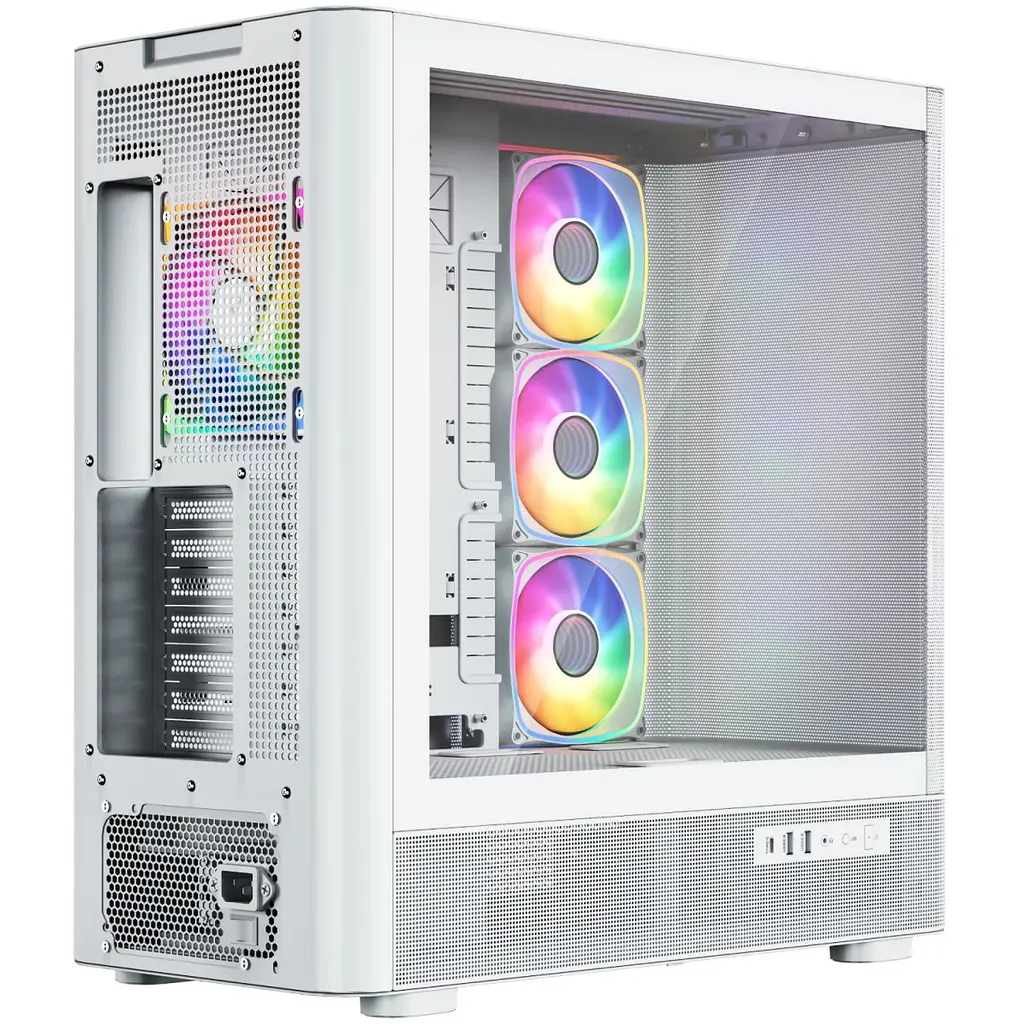 Корпус Modecom VOLCANO AQ500 ARGB MIDI FRONT LCD 6,2”, 4x120 мм fans WHITE без БЖ ATX (MC-A-AQ500-4FA-W) - фото 9