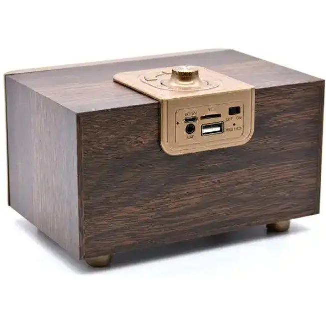 Портативна колонка ретро Kisonli G2 Bluetooth 1200 mAh 10 Вт Dark Wood - фото 3