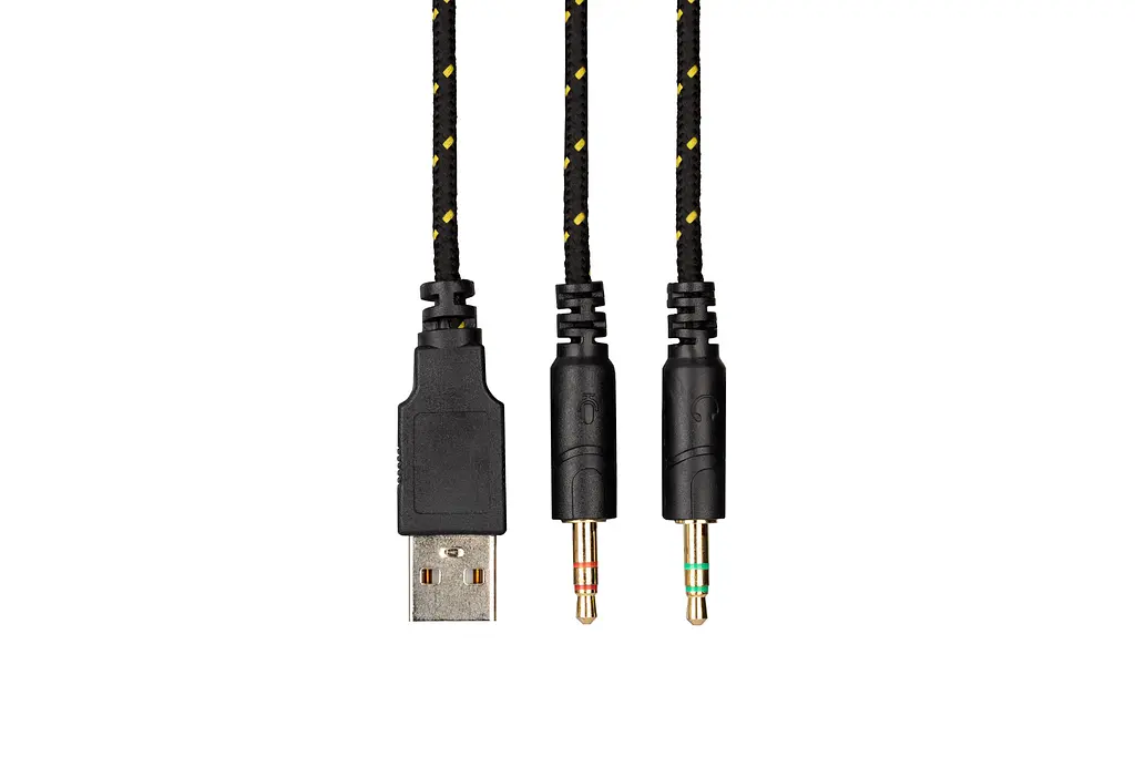 Навушники ігрові з мікрофоном 2E GAMING HG340 Yellow, mini-jack/dual 3.5mm, RGB, 2 м - фото 9
