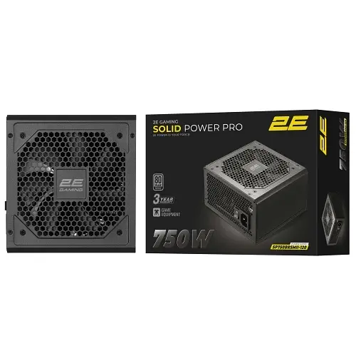 Блок живлення 750 Вт, Solid Power Pro, Black, напівмодульний 2E teh0028878 - фото 2