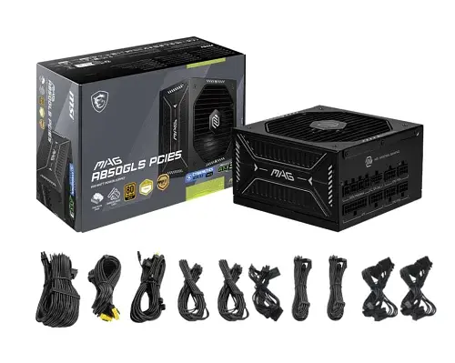 Блок живлення 850 Вт, MSI MAG A850GLS PCIE5, Black, модульний - фото 3