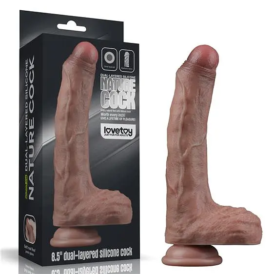 Фалоімітатор - Dual-Layered Silicone Cock 8.5" Brown #3 - фото 4