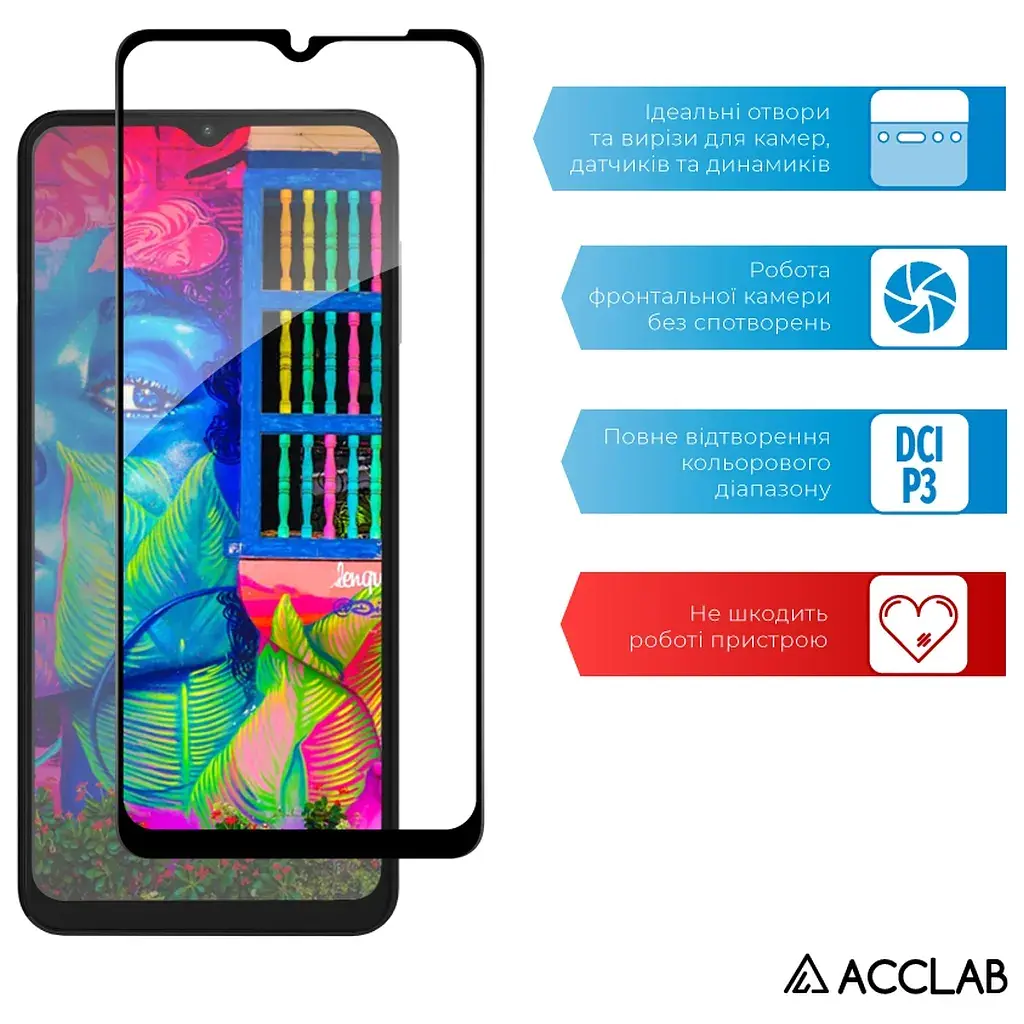 Скло захисне ACCLAB Full Glue Samsung A04S Black (1283126544866) - фото 5