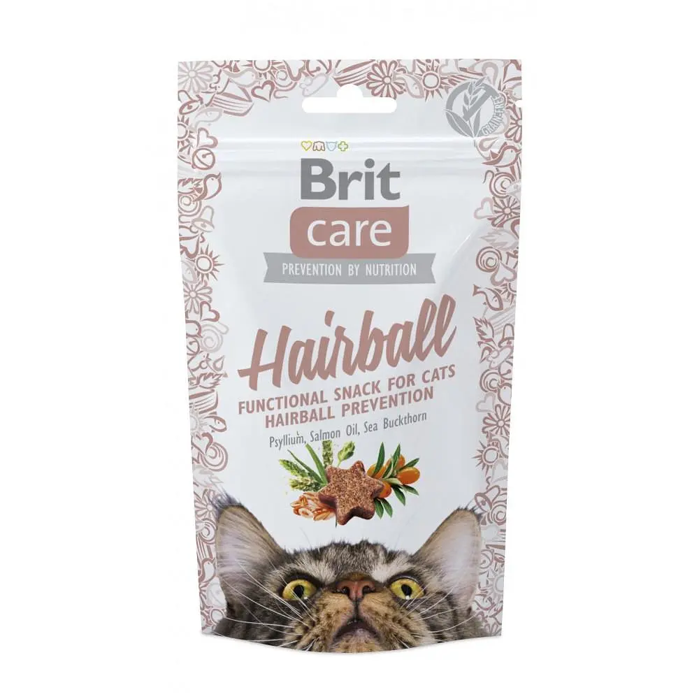 Функціональні ласощі для котів Brit Care Hairball для профілактики появи грудок шерсті з качкою 50 г (111265/521395)