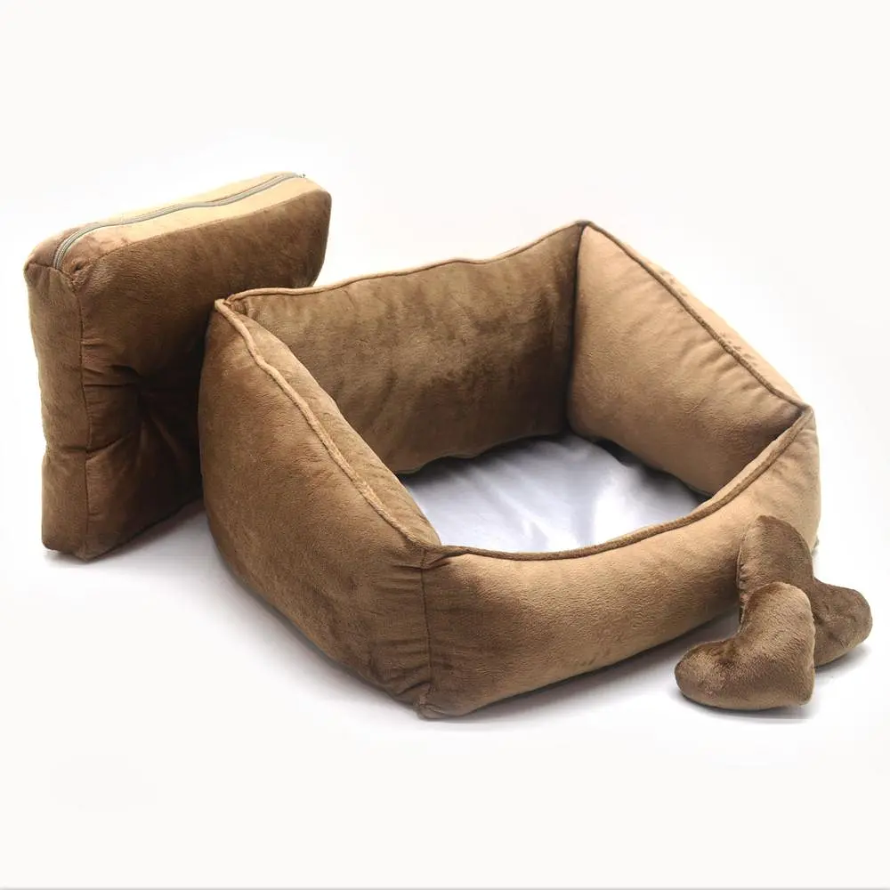 Лежак для котів та собак Zoo-hunt Ніжність коричневий №2 405х535х230 мм - фото 2