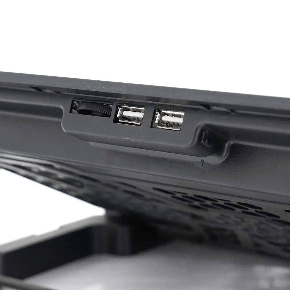 Підставка під ноутбук IceCoorel A9, 10-15.6", 6*60мм 2500±10% RPM, корпус пластик+алюміній, 2xUSB 2.0, 353x255x32mm, Black, Box, Q20 - фото 3