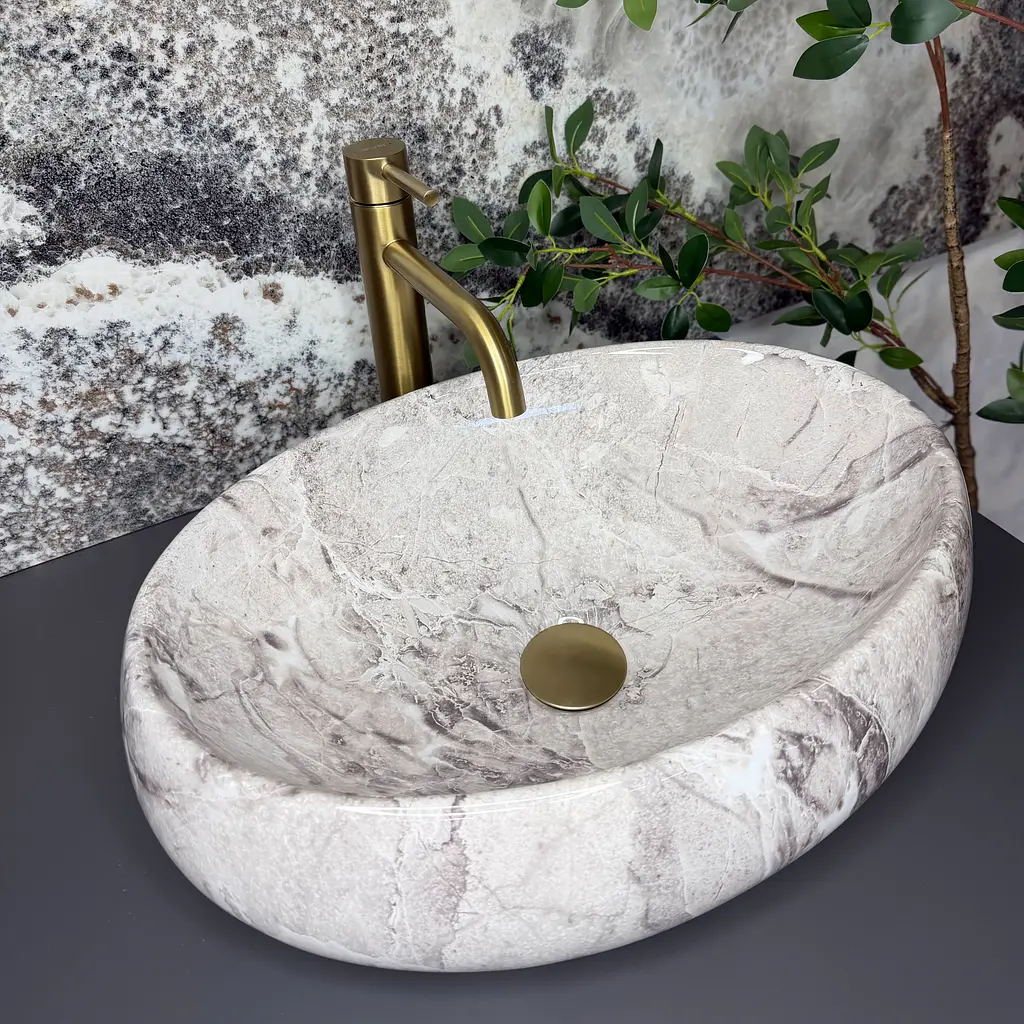 Умивальник VBI Veneto накладний 46.5x33 см stone glossy VBI-012814 - фото 2