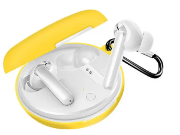 Чехол-накладка DK Silicone Candy Friendly с карабином для Oppo Enco W31 (yellow) - фото 2