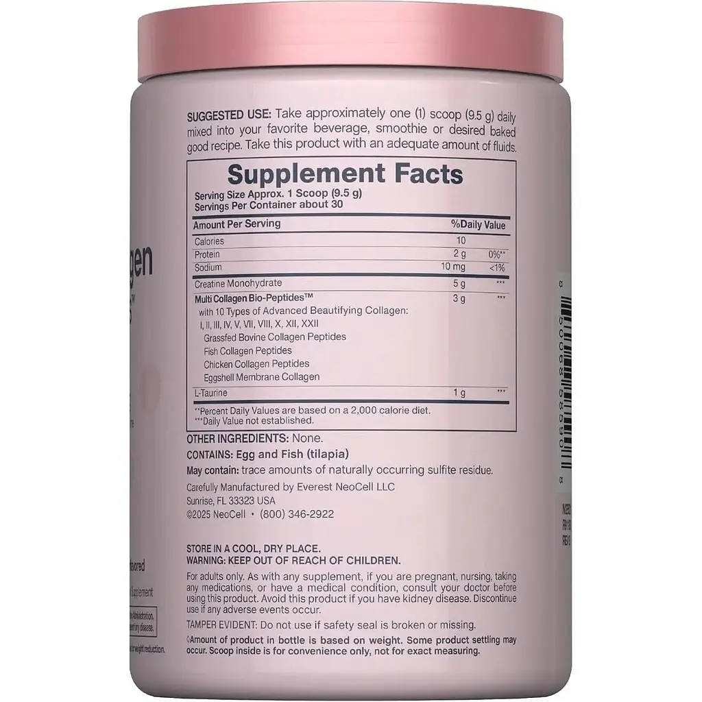 Креатин та мультиколагенові біо-пептиди Neocell Creatine + Multi Collagen Bio Peptides Protein 285 г - фото 2