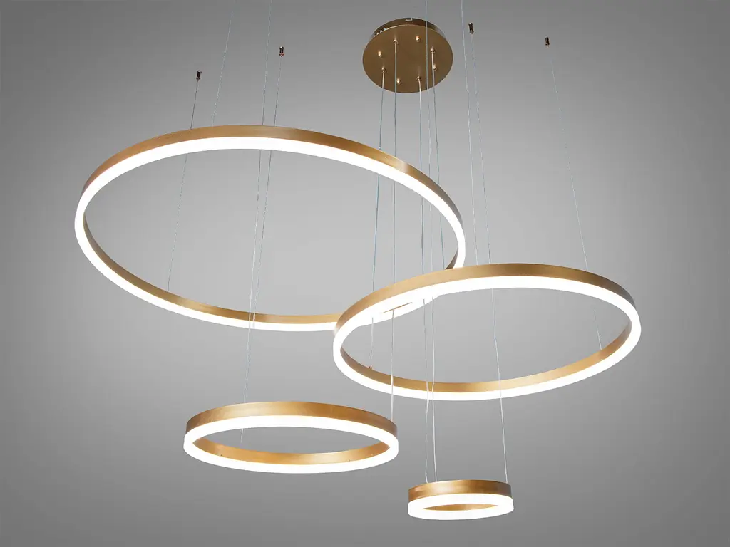 Люстра стельова LED Diasha D2485-800+600+400+200G D2485, 135W, золото, для низьких стель, регульована висота - фото 3