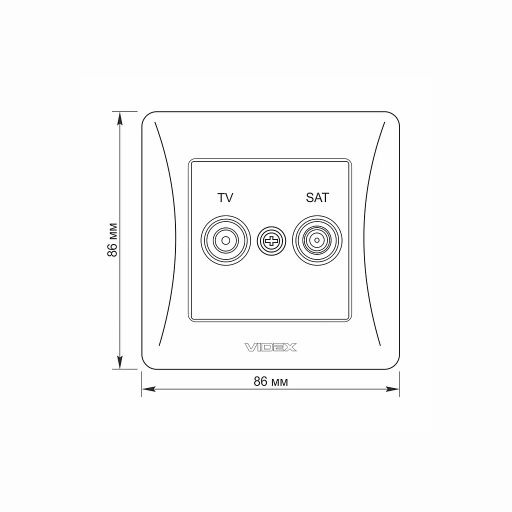 Розетка TV+SAT кінцева чорний графіт VIDEX BINERA VIDEX (24622-000) - фото 5