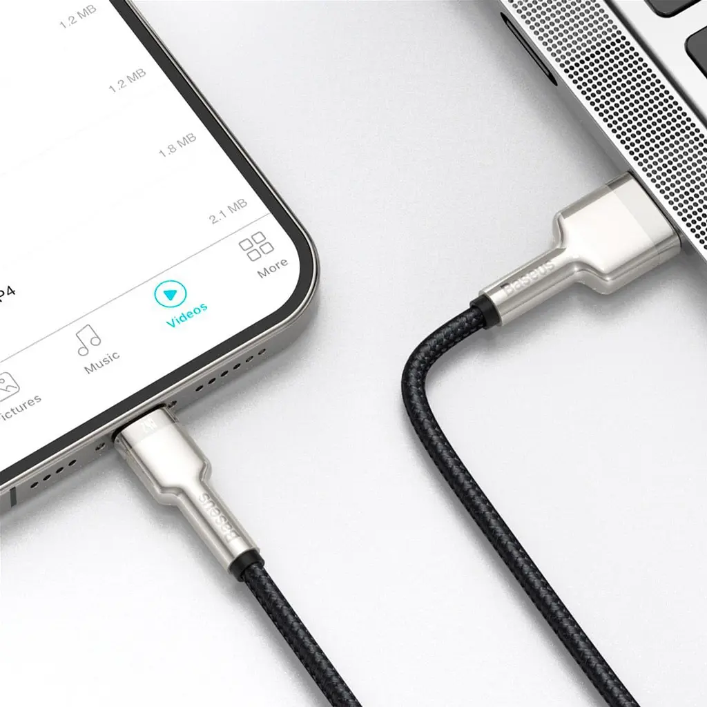 Кабель Baseus Cafule Metal USB to Lightning 1m Black (CALJK-A01) [82093] - фото 6