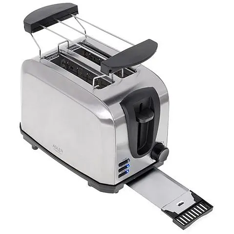 Тостер + підставка для булочок Adler AD 3222 1000 Вт 7 режимів нержавіюча сталь атоотключение - фото 2