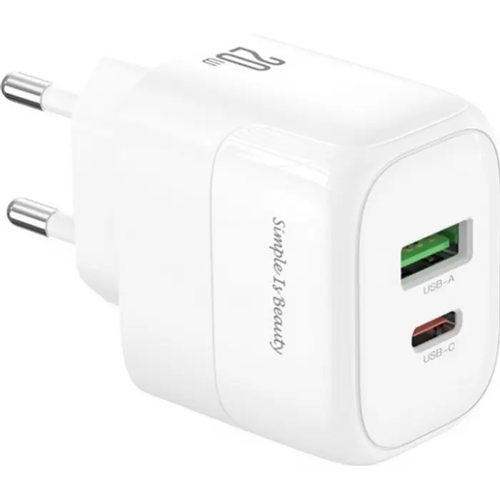 Блочок с быстрой зарядкой, сетевое зарядное устройство XO L137 - 20W PD USB-C & 18W QC USB-A - фото 2
