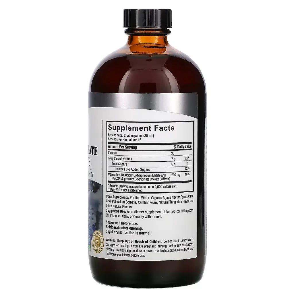 Магній малат та гліцинат Nature's Answer Liquid Magnesium Malate and Glycinate 200 мг зі смаком мандарину 480 мл - фото 2