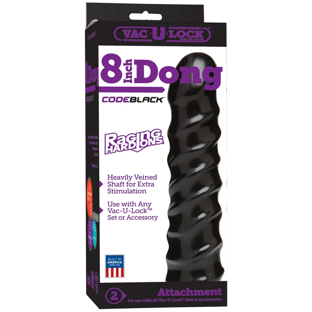 Фалоімітатор Vac-U-Lock CodeBlack 8 Inch 20 см чорний - фото 2