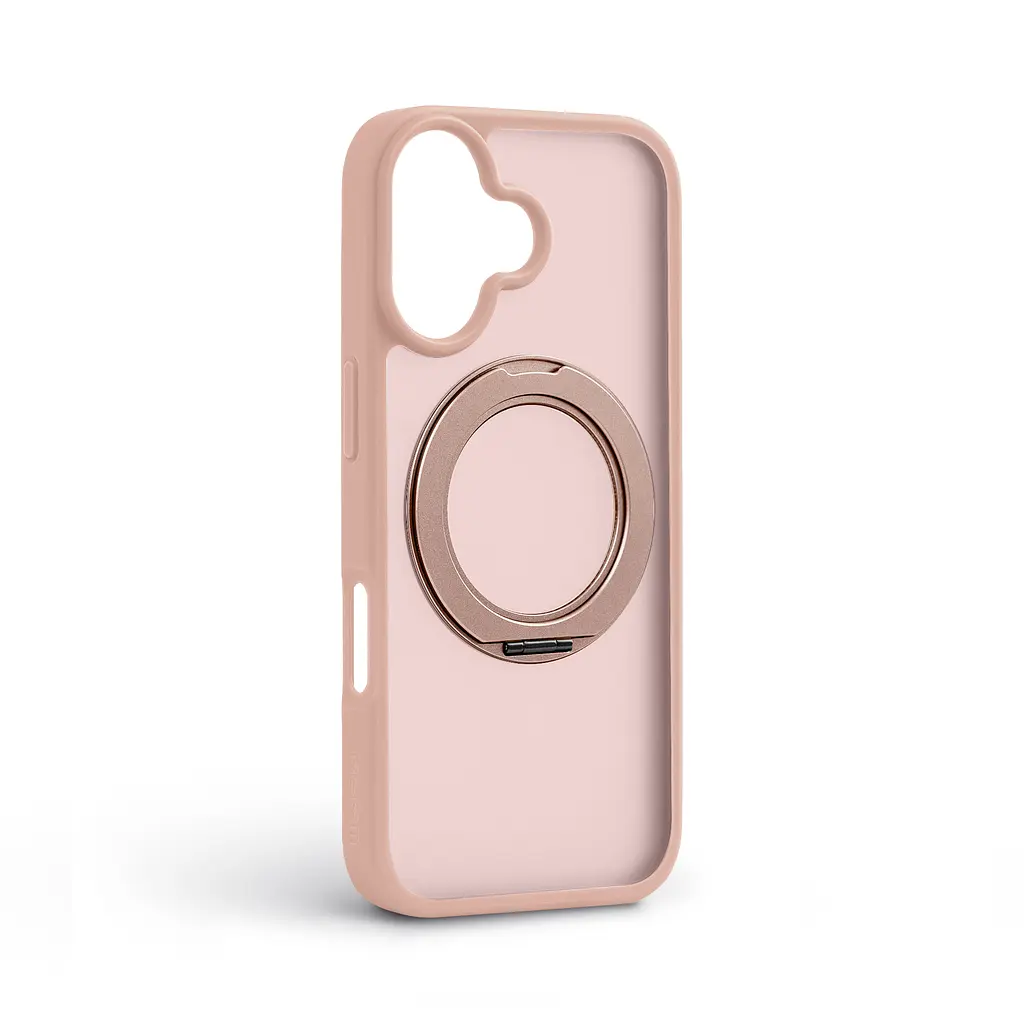 Противоударный чехол-панель для Apple iPhone 17, Unit Stand2, розовый, силикон + поликарбонат, защита всего корпуса, с подставкой, поддержка магнитных держателей и беспроводной зарядки (MagSafe), ArmorStandart (ARM86330) - фото 2
