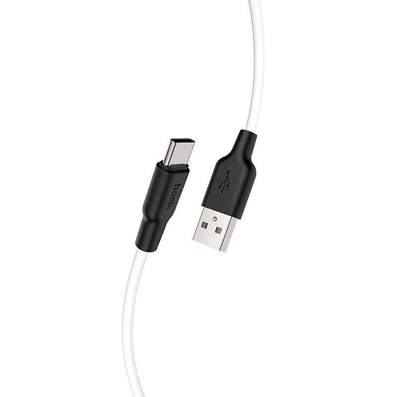 USB Cable Hoco X21 Silicone Type-C Black/White 1m - фото 2
