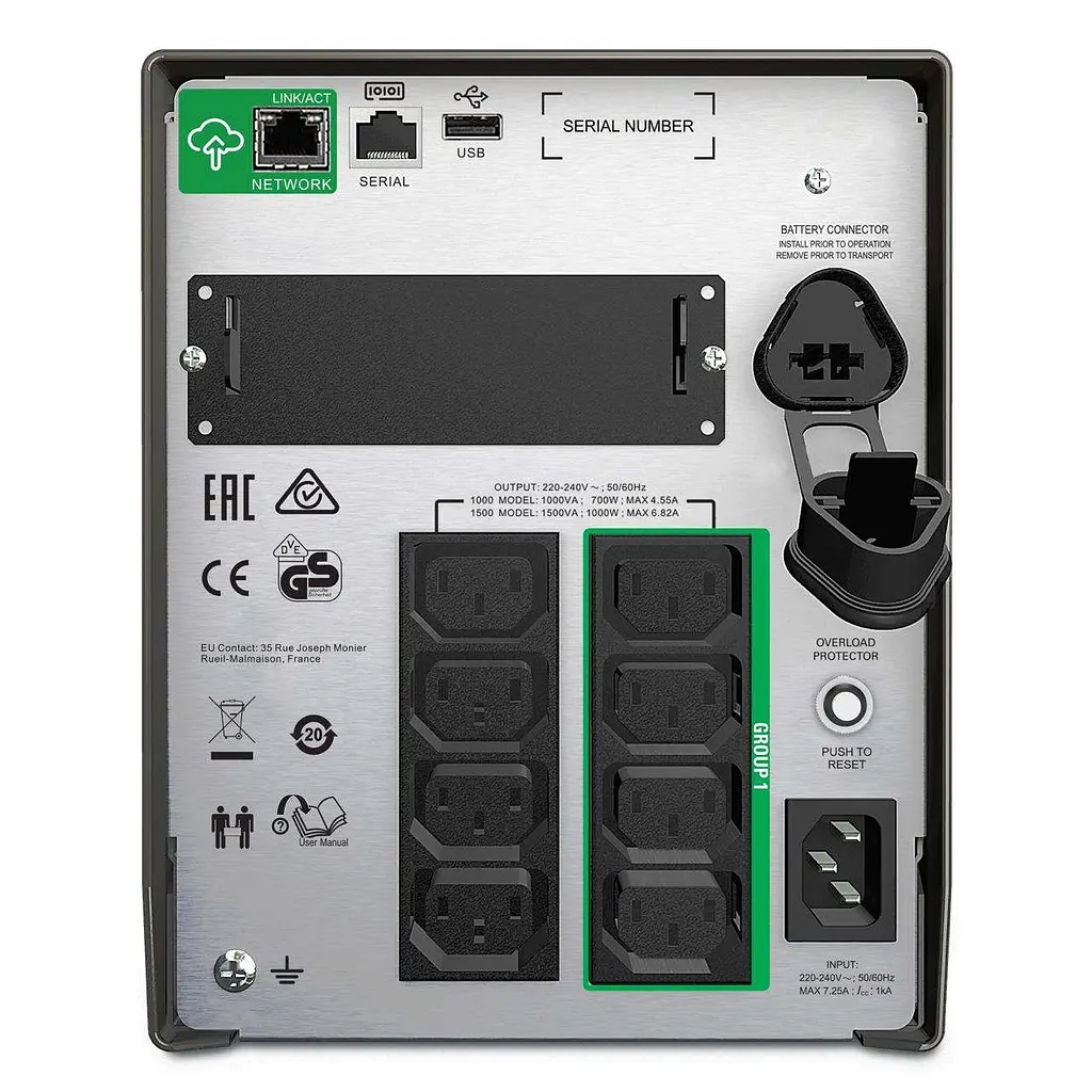 Линейно-интерактивное ИБП APC Smart-UPS 1000VA 230V LCD IEC w/SmartConnect (SMT1000IC) - фото 2