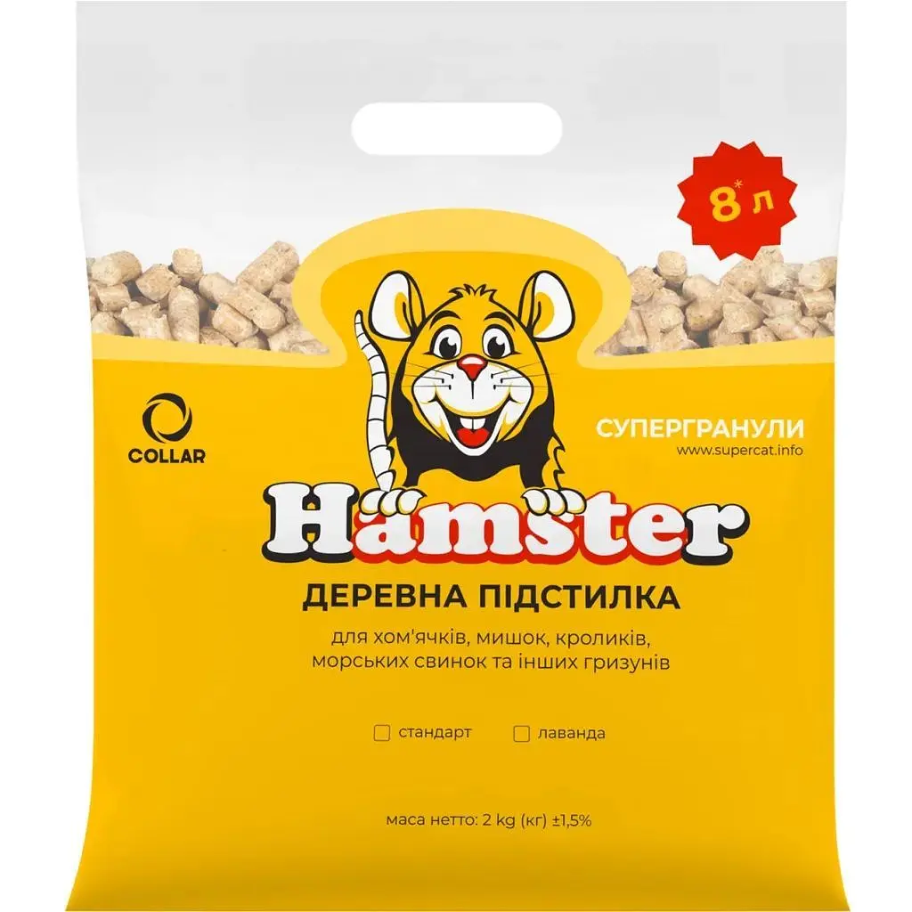 Наповнювач для туалету Super Cat Hamster Деревний вбирний 2 кг (8121)