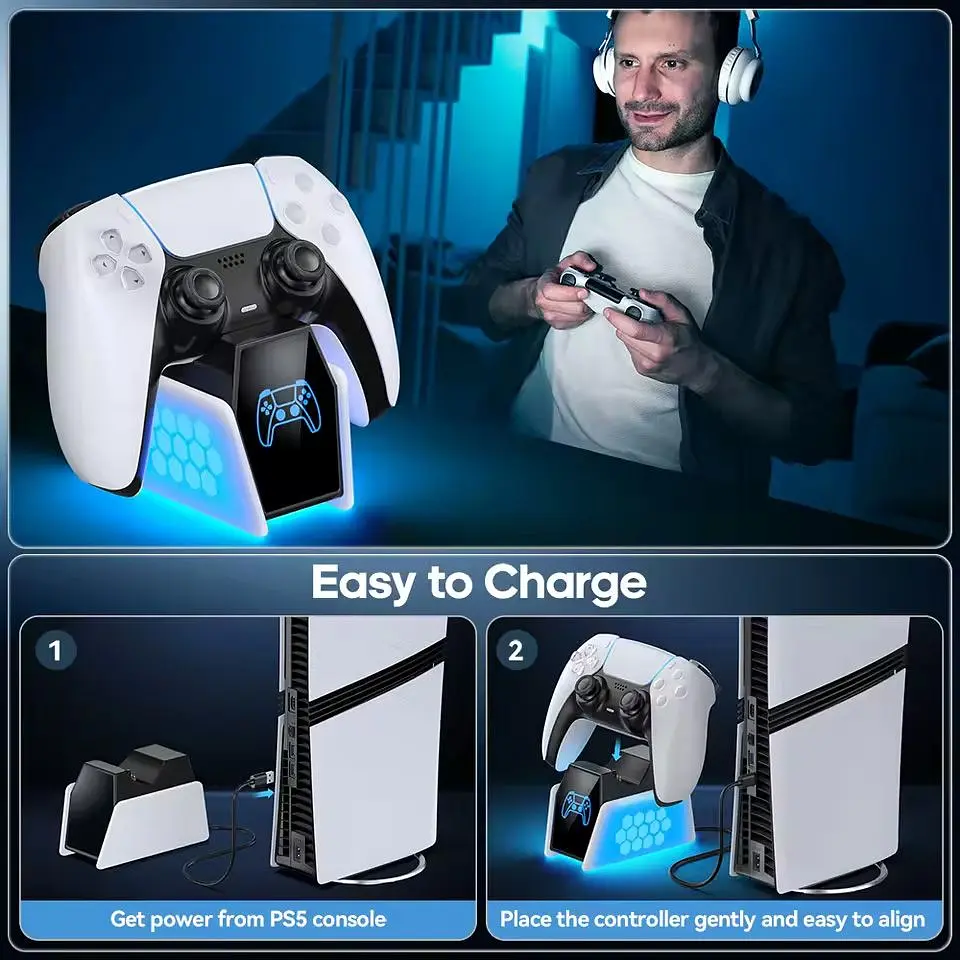 Зарядна станція Dobe Charging Dock TP5-35132 для PS5 DualSense White [156493] - фото 6