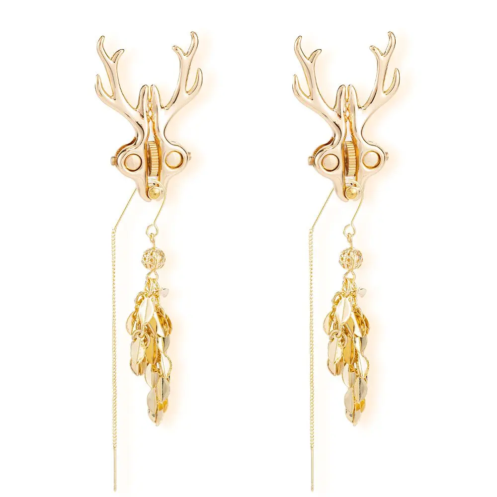 Затискачі для сосків LOCKINK SEVANDA Stag Adjustable Nipple Clamps, золотисті, зі знімними підвісками