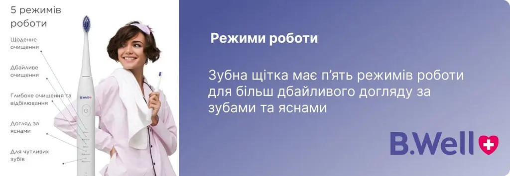 Електрична звукова зубна щітка чорна PRO-850 B.Well - фото 8
