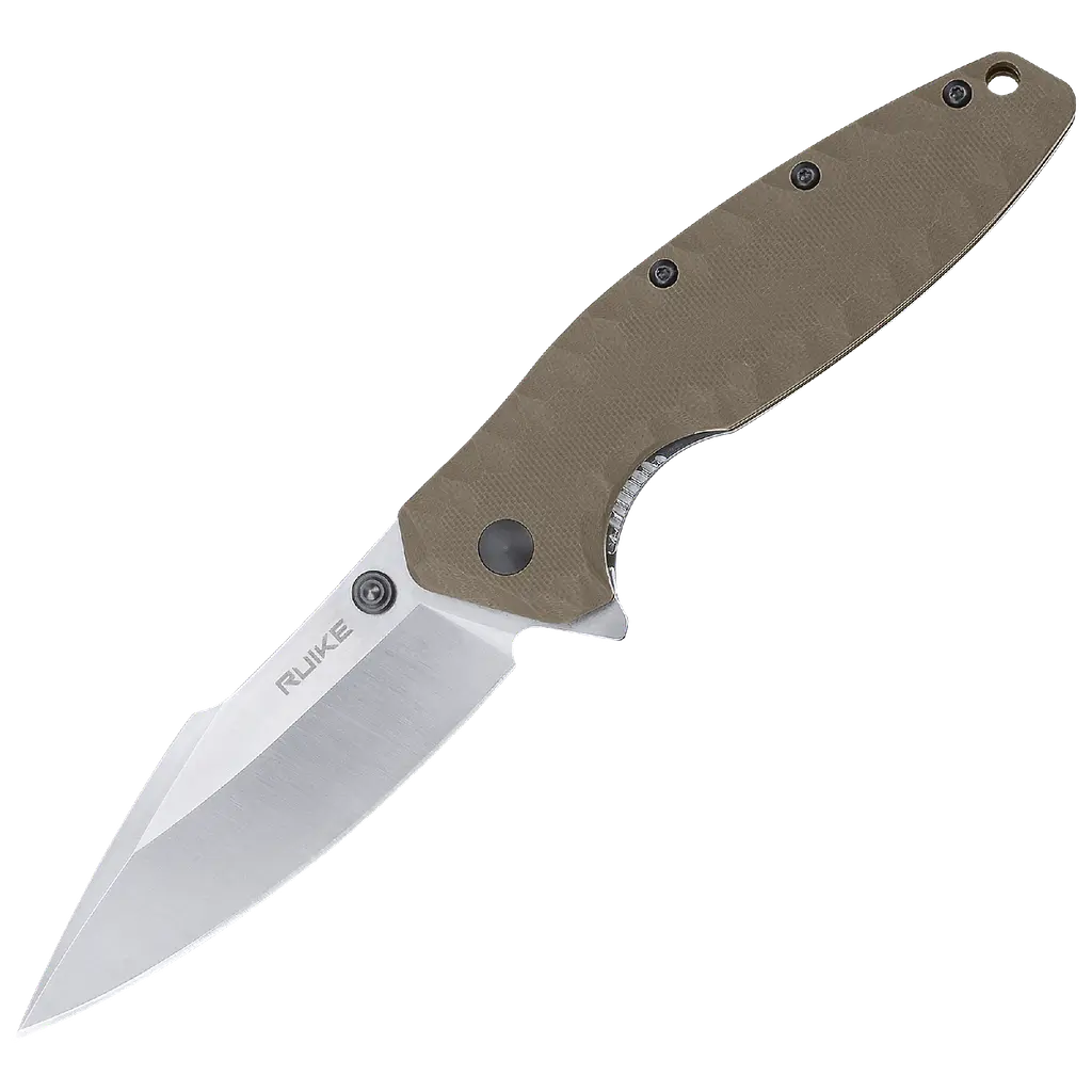 Ніж складаний туристичний Ruike P843-W (9 см) 12C27/G10 помаранчевий