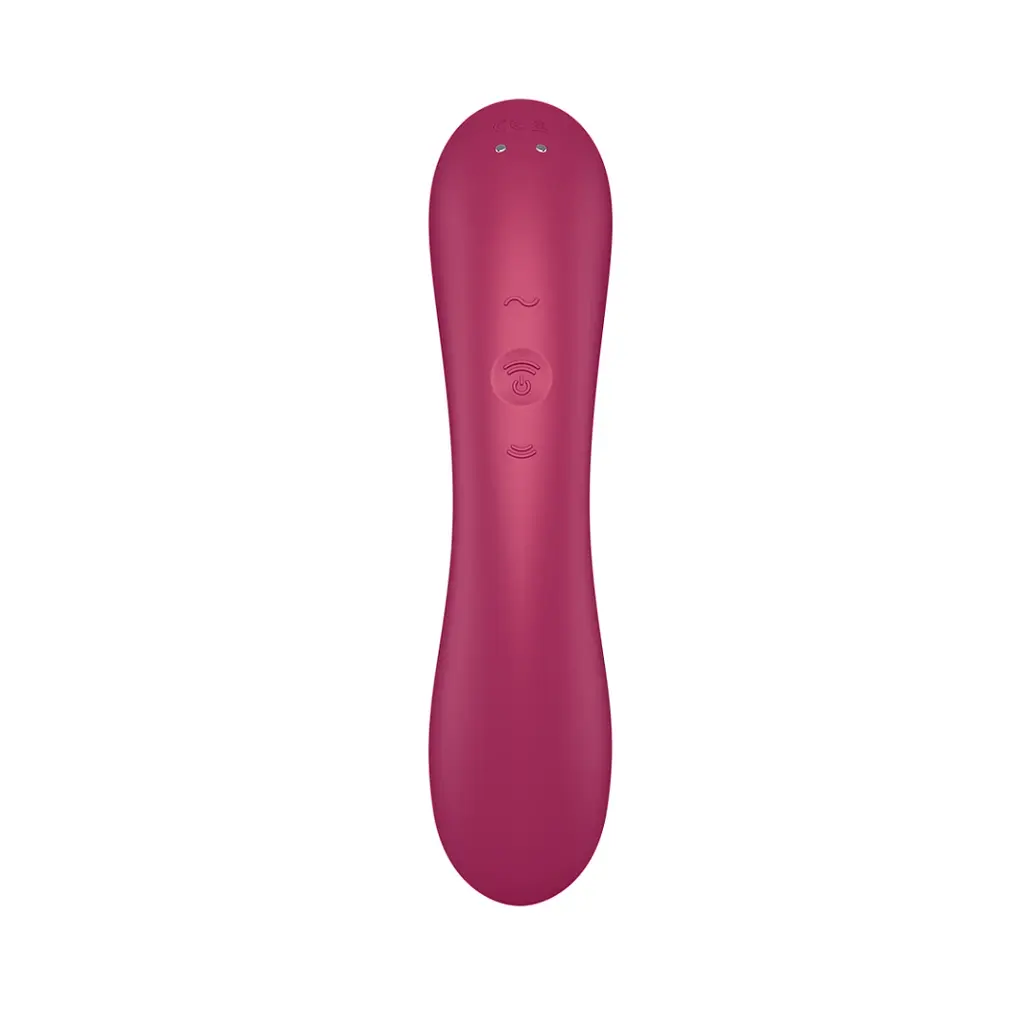 Вакуумний стимулятор клітора з вібрацією Satisfyer Curvy Trinity 1 бордовий - фото 4