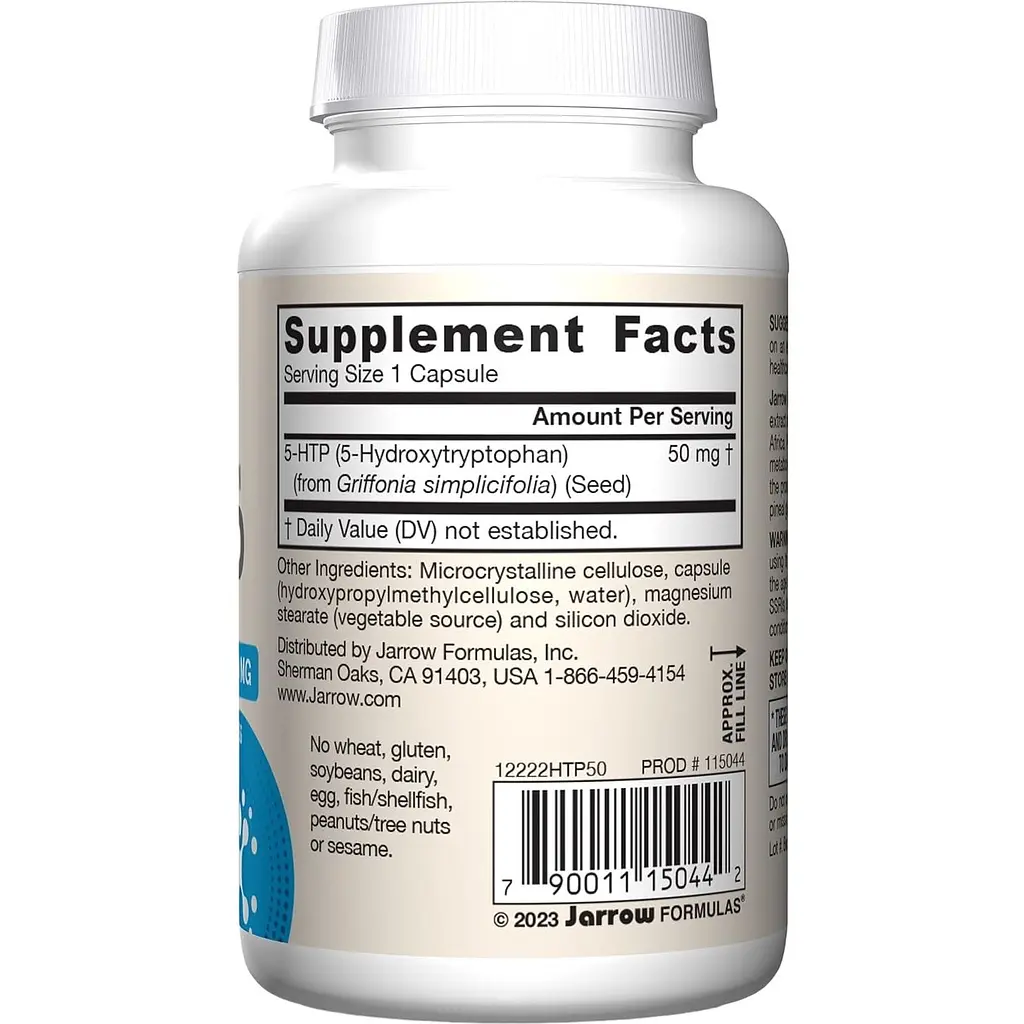 Гідроксітриптофан Jarrow Formulas 5-HTP 50 мг 90 капсул - фото 3
