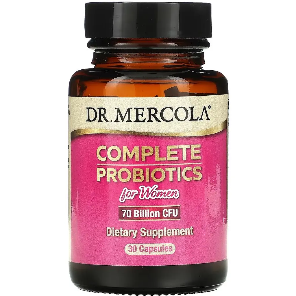 Пробиотики для женщин Dr. Mercola Complete Probiotics for Women 70 Billion CFU 30 капсул + пробиотики для детей Dr. Mercola Complete Probiotics со вкусом малины 30 пакетов - фото 2