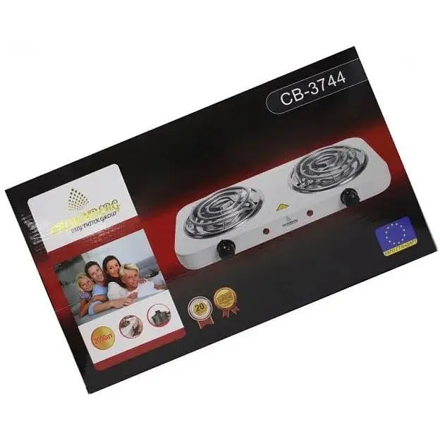 Плита двоконфоркова електрична кухонна Crownberg CB-3744 настільна переносна спіральна - фото 4