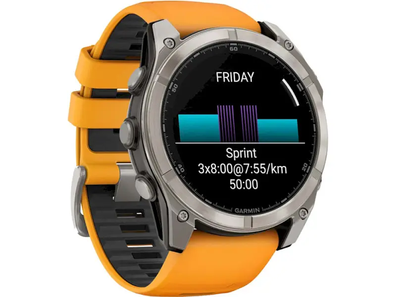Спортивний годинник Garmin Fenix 8 51mm AMOLED Sapphire Titanium w. Spark Orange/Graphite Silicone Band (010-02905-10/11) - фото 9