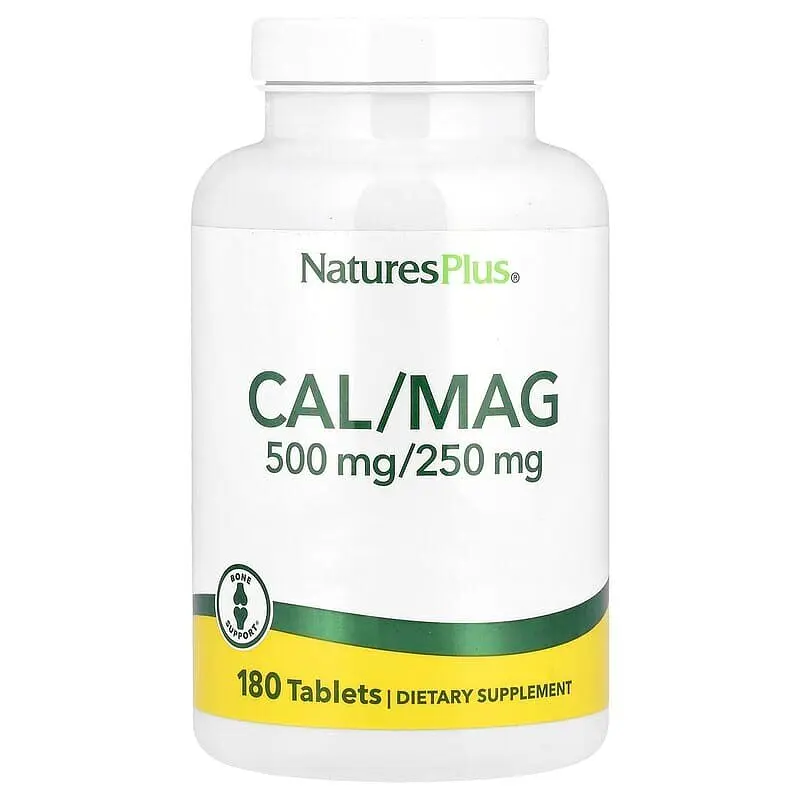 Амінокислота Cal/Mag 500 mg/250 mg, 180 таблеток Natures Plus vit0004013