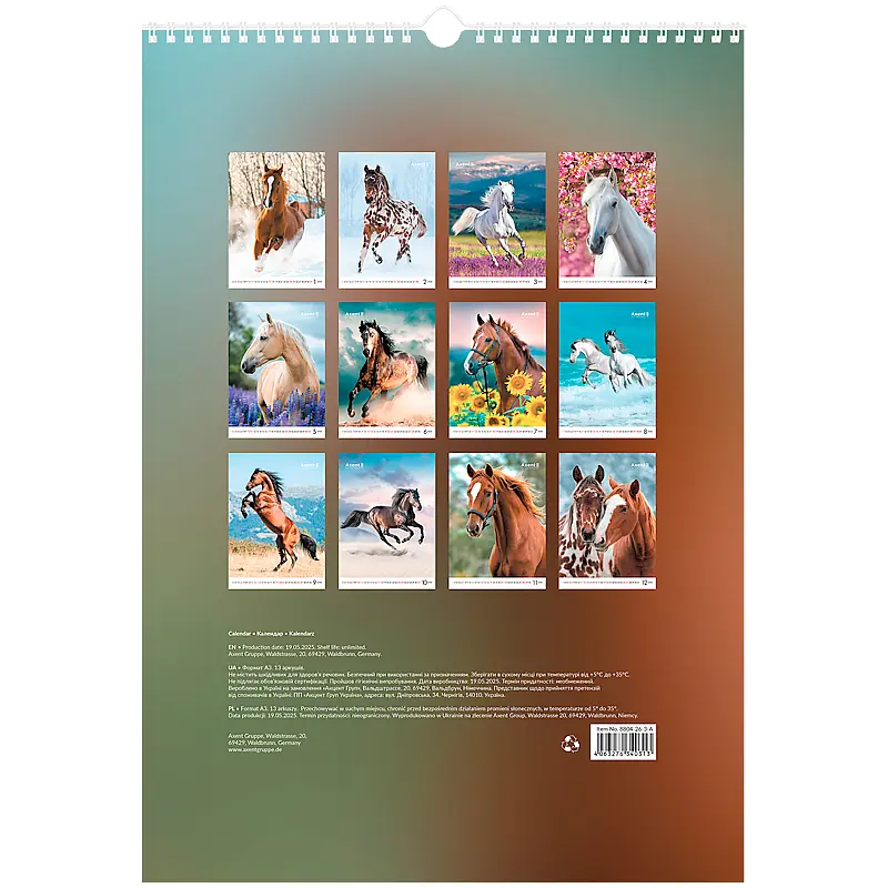 Календар настінний Axent А3 Horses 2026 рік (8804-26-3-A) - фото 14