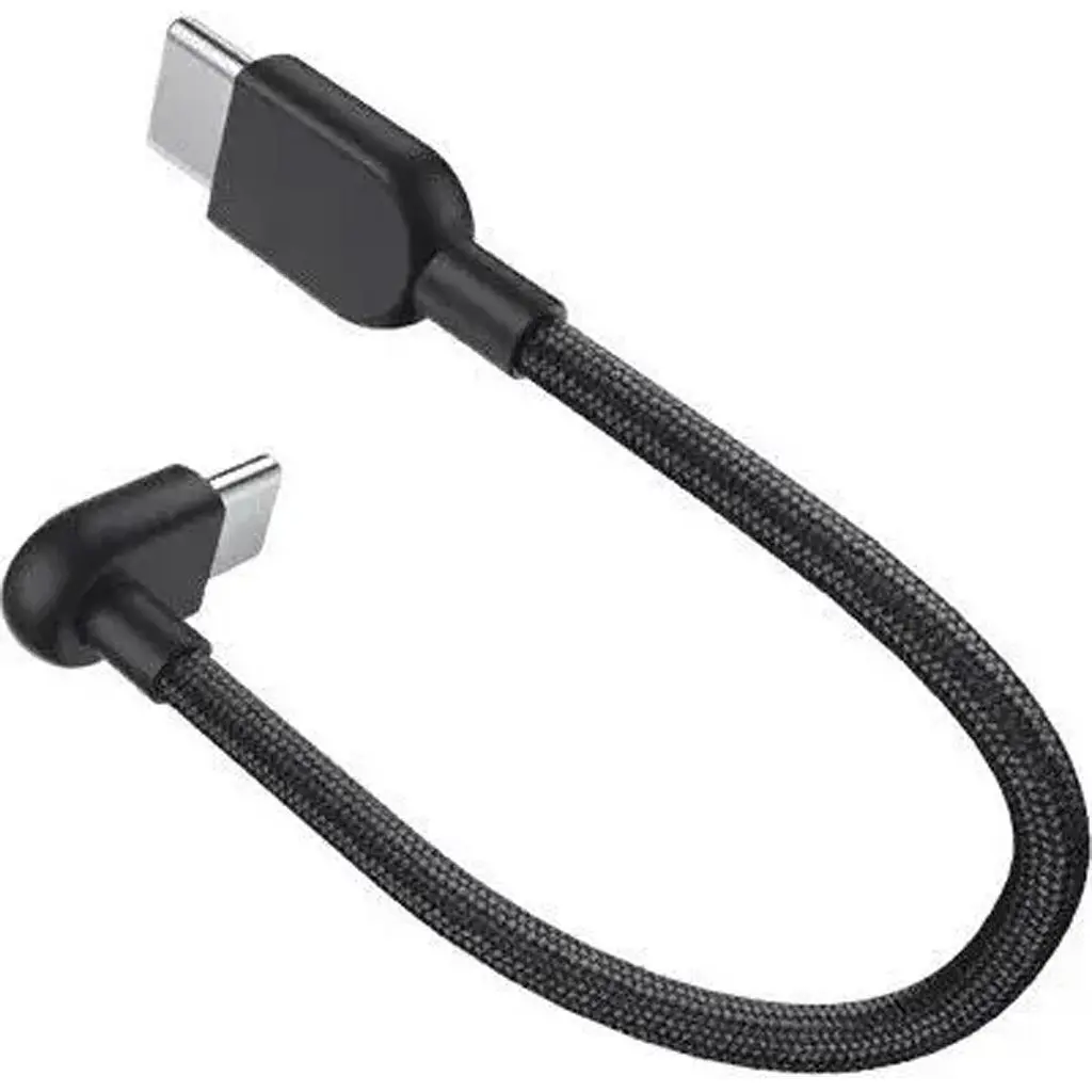 Кабель Xiaomi Braided 3A USB-C to USB-C 10cm Black (BHR08W0GL) [163632] - фото 2