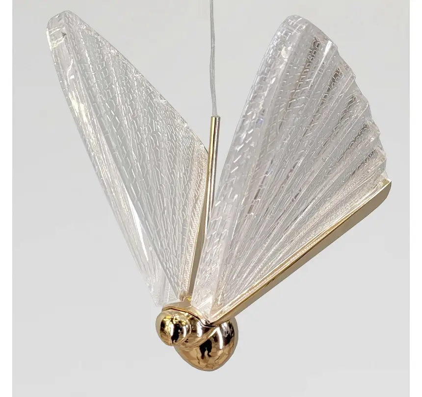Дизайнерський золотий LED світильник-підвіс Artlight 5052/1LGD з двома джерелами світла та пластиковим плафоном - фото 5