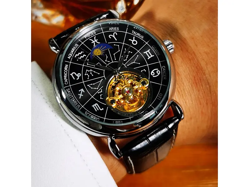 Чоловічий наручний годинник 8271 Silver-Black Winner acs0029762 - фото 4