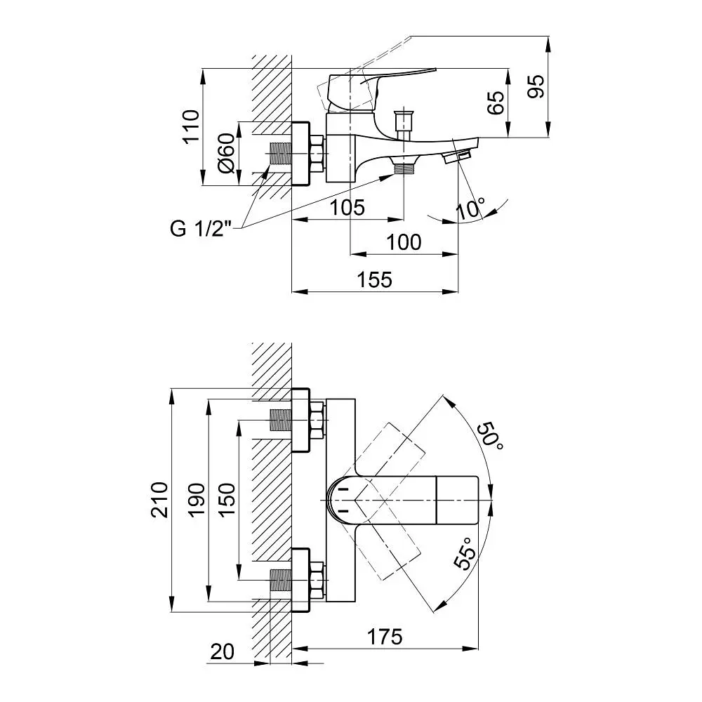 Змішувач для ванни Qtap Nihonto 3022101DCB (QTNH3022101DCB) - фото 2