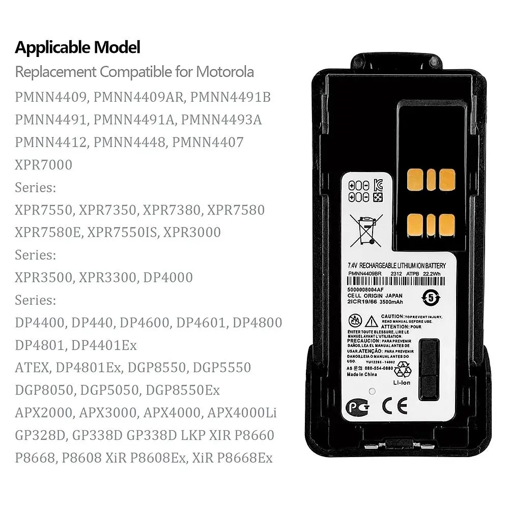Акумулятор для Рації Motorola DP4400 3000 mAh з USB-C Батарея на Радіостанцію Моторола DP4800 DP4600 DP4400e - фото 10