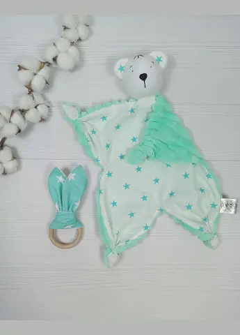 Іграшка-комфортер і еко-гризунок a.l.babybox Зірки М'ятні