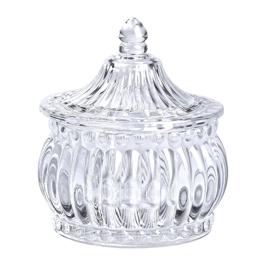 Цукорниця скляна Glass Jay з кришкою у східному стилі, strips Yiwu HP-YH-2 - фото 2