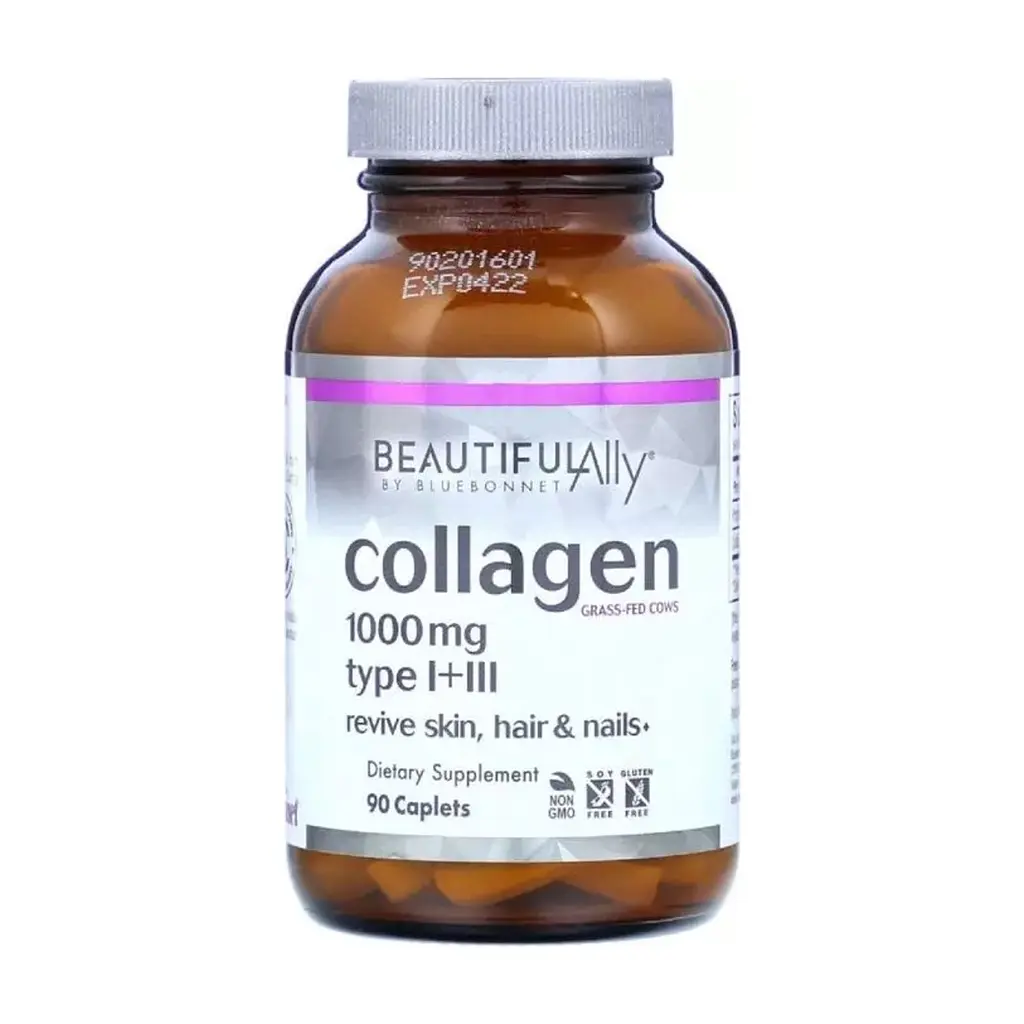 Витаминно-минеральный комплекс Bluebonnet Nutrition Коллаген 1000 мг, Beautiful Ally, Collagen Type I + III, 90 капсул (BLB1516) - фото 3