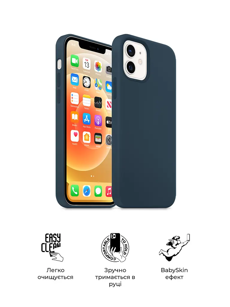 Силиконовый чехол для Apple iPhone 11, ICON2 Case, синий, противоударный, панель, защита всего корпуса, матовая поверхность Soft Touch, выступает над дисплеем, совместим с защитными стеклами и пленками, с микрофиброй, ArmorStandart (ARM60553) - фото 3